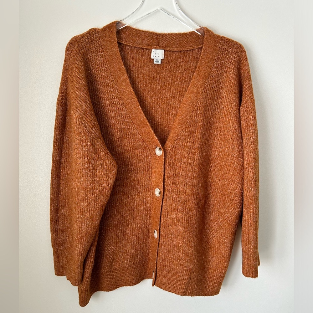 a new day Women's Cardigan Sweater in Rust Orange